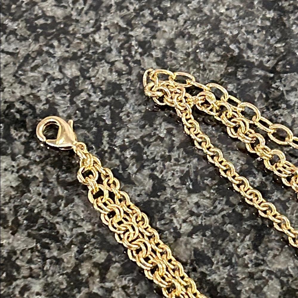 Talbots Gold Double Strand Statement Necklace - image 5